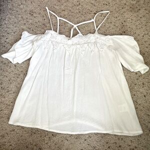 Charlotte Russe Off the Shoulder Gauzy Shirt